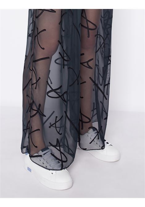 lusa in tessuto trasparente con scritta logo ricamata all over ARMANI EXCHANGE | Pantaloni | 3RYP26 YN2KZ15CO